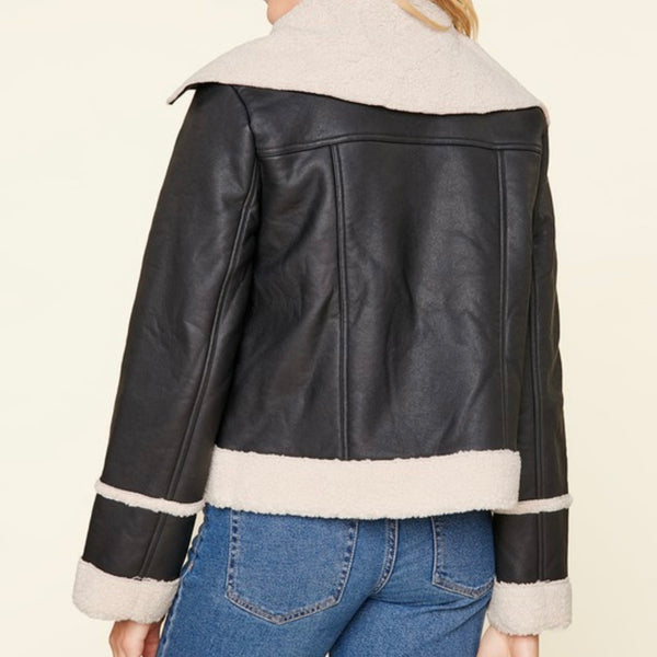 OLYMPIA FAUX LEATHER JACKET